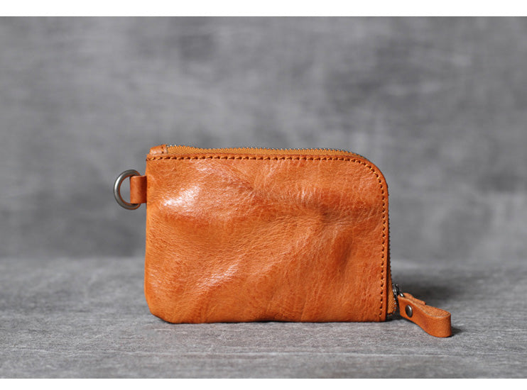 Leather coin purse, leather pouch lined / Leather card holder/ leather purse / distressed leather / leather wallet / gifts idea
