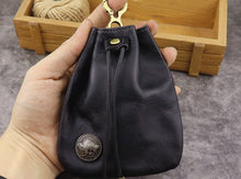 Load image into Gallery viewer, Leather Pouch, Leather , Leather Drawstring Bags , Coin Pouch , Medicine Bag , Jewelry Bag , Essential Oils
