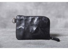 Load image into Gallery viewer, Leather coin purse, leather pouch lined / Leather card holder/ leather purse / distressed leather / leather wallet / gifts idea
