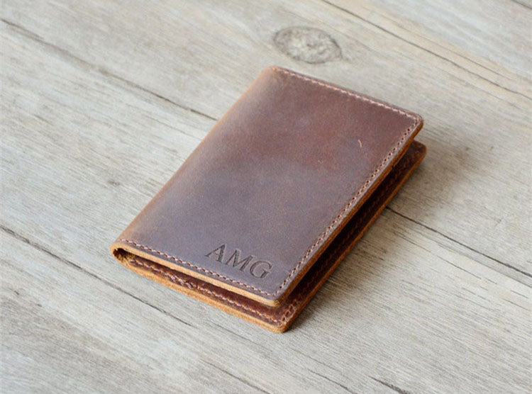 Minimalist Wallet, Personalized Wallet, Bifold Wallet, Distressed Leather Wallet, Slim Bifold Leather Wallet, Groomsmen money clip