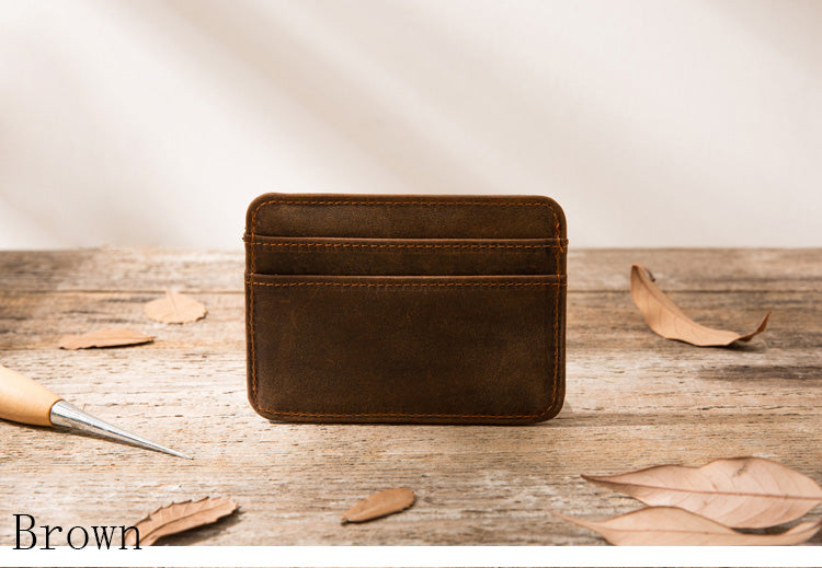 Minimalist Leather Bifold Wallet. Slim Leather Wallet. Distressed Leather hot Credit Card Wallet