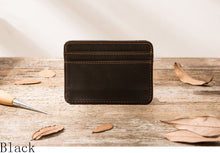 Load image into Gallery viewer, MINIMALIST LEATHER WALLET, Personalized Slim Front Pocket Wallet, Men&#39;s Cardholder, Distressed Leather Cardholder, Perfect Gift
